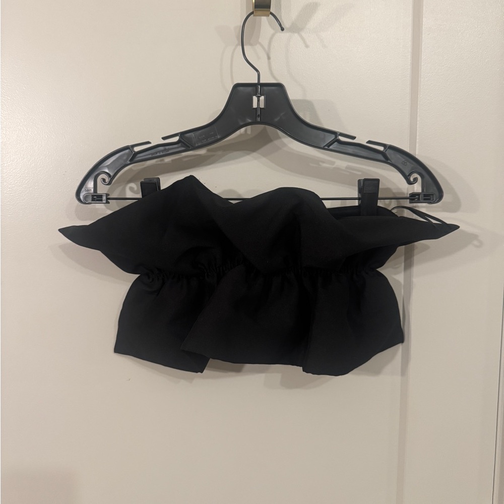NWT Zara Black Ruffled Tube Top